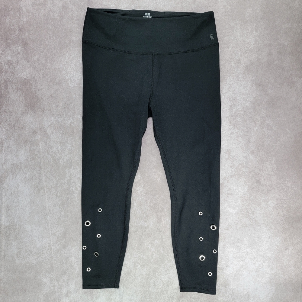 Good American Black Grommet 7/8 Leggings